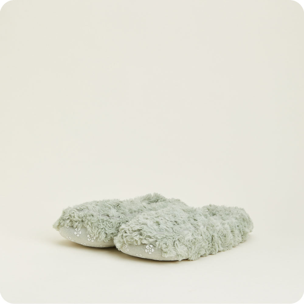 Curly Sage Green Slippers Warmies® - Home Glow