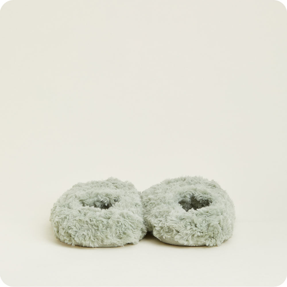 Curly Sage Green Slippers Warmies® - Home Glow