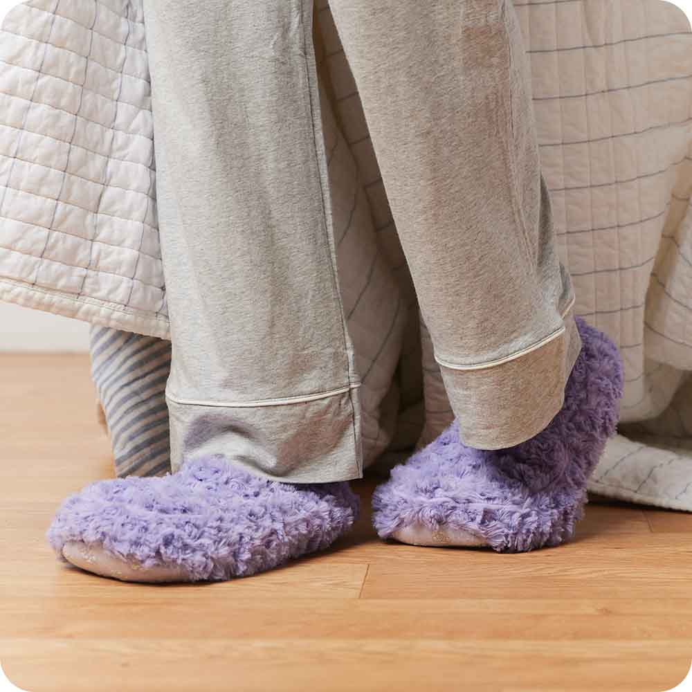 Curly Purple Slippers Warmies® - Home Glow