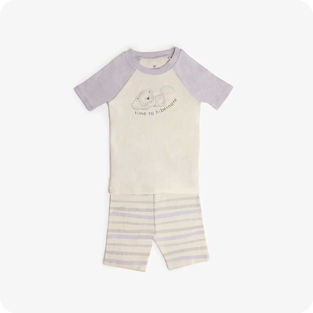 Marshmallow Bear Shorties Pajamas - Soft Warmth