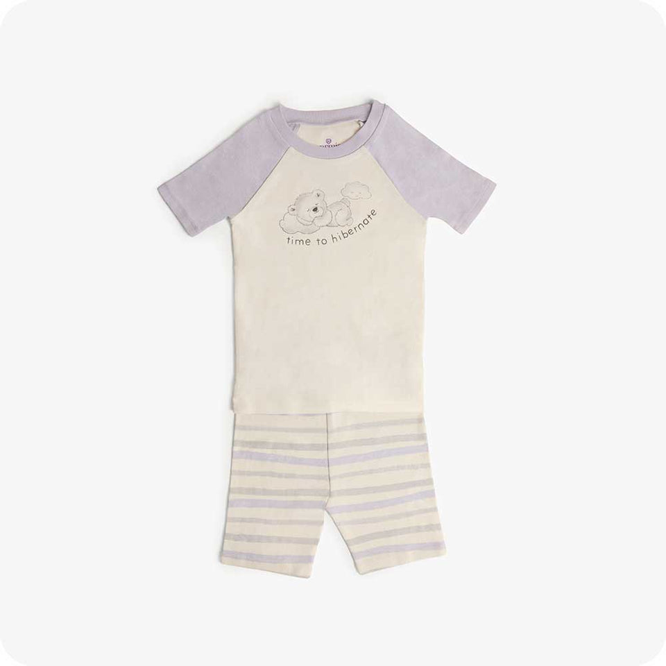 Marshmallow Bear Shorties Pajamas - Soft Warmth